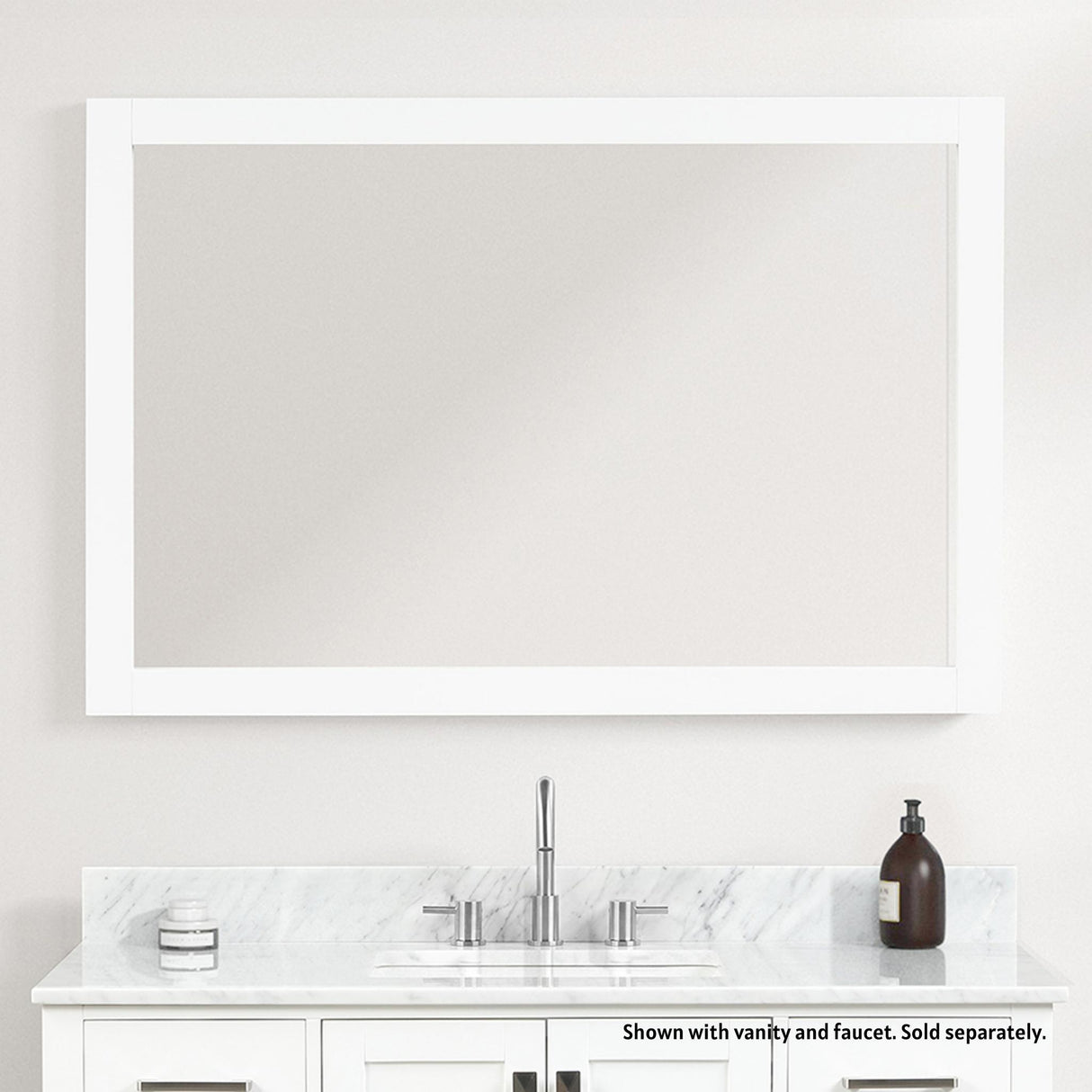 Blossom Geneva 48" x 32" Matte White Wall-Mounted Rectangle Framed Mirror