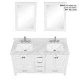 Blossom Geneva 60" 4-Door 6-Drawer Matte White Freestanding Solid Wood Double Vanity Base