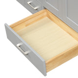 Blossom Geneva 60" 4-Door 6-Drawer Metal Gray Freestanding Solid Wood Double Vanity Base
