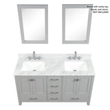 Blossom Geneva 60" 4-Door 6-Drawer Metal Gray Freestanding Solid Wood Double Vanity Base