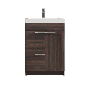 Blossom Hanover 24" 2-Door 1-Drawer Cali Walnut Freestanding Single Vanity Base