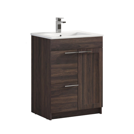 Blossom Hanover 24" 2-Door 1-Drawer Cali Walnut Freestanding Single Vanity Base