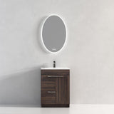Blossom Hanover 24" 2-Door 1-Drawer Cali Walnut Freestanding Single Vanity Base
