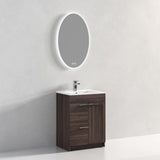 Blossom Hanover 24" 2-Door 1-Drawer Cali Walnut Freestanding Single Vanity Base