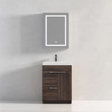 Blossom Hanover 24" 2-Door 1-Drawer Cali Walnut Freestanding Single Vanity Base