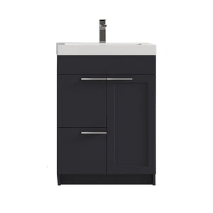 Blossom Hanover 24" 2-Door 1-Drawer Charcoal Freestanding Single Vanity Base