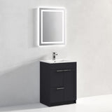 Blossom Hanover 24" 2-Door 1-Drawer Charcoal Freestanding Single Vanity Base