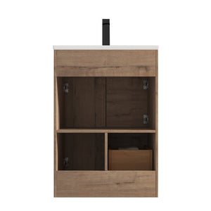 Blossom Hanover 24" 2-Door 1-Drawer Classic Oak Freestanding Single Vanity Base