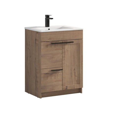 Blossom Hanover 24" 2-Door 1-Drawer Classic Oak Freestanding Single Vanity Base