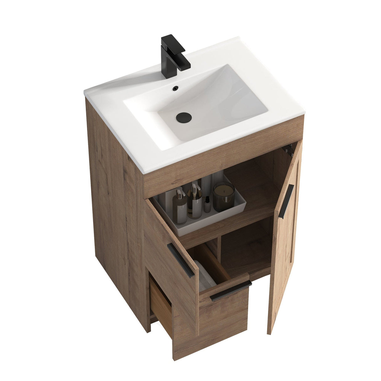 Blossom Hanover 24" 2-Door 1-Drawer Classic Oak Freestanding Single Vanity Base