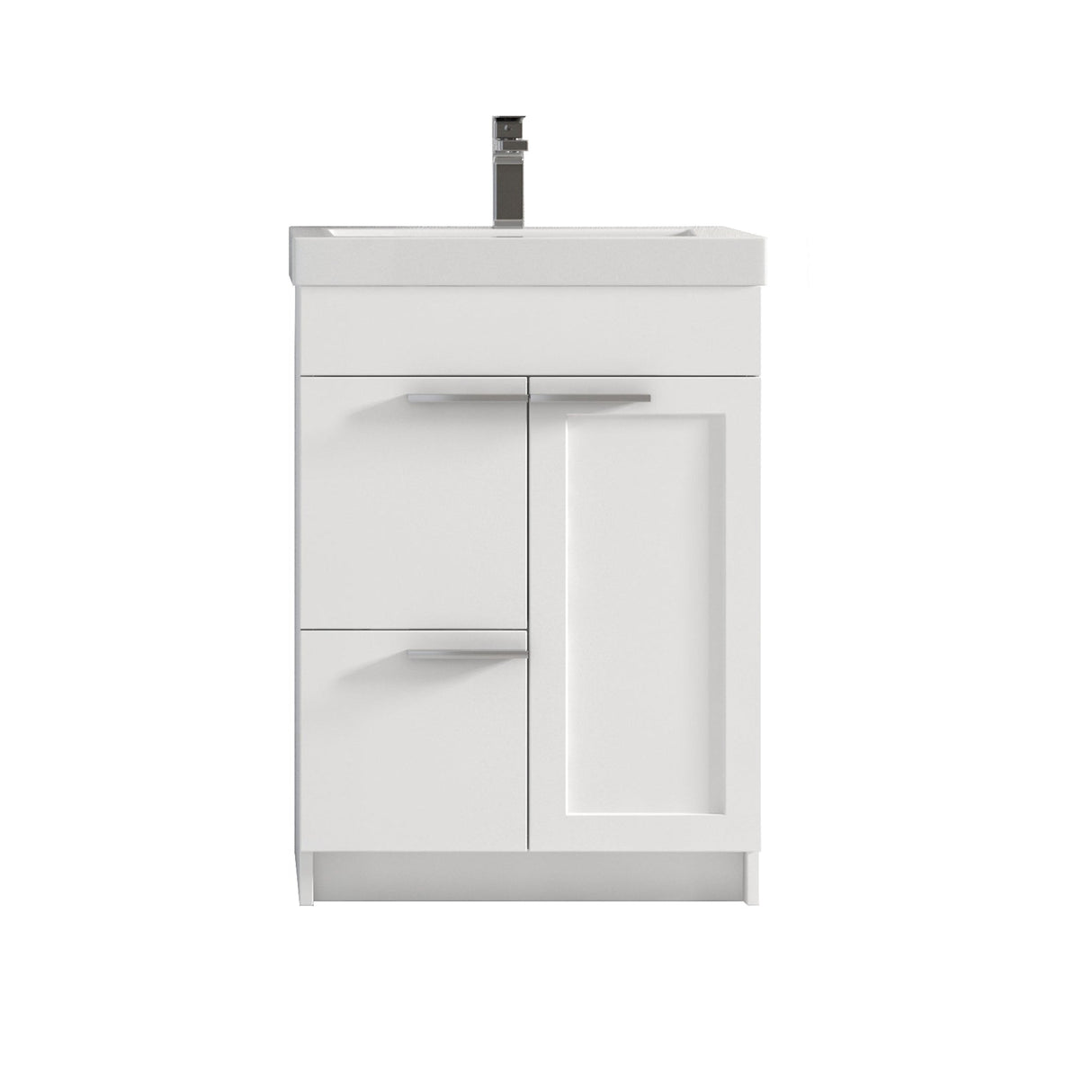 Blossom Hanover 24" 2-Door 1-Drawer Matte White Freestanding Single Vanity Base