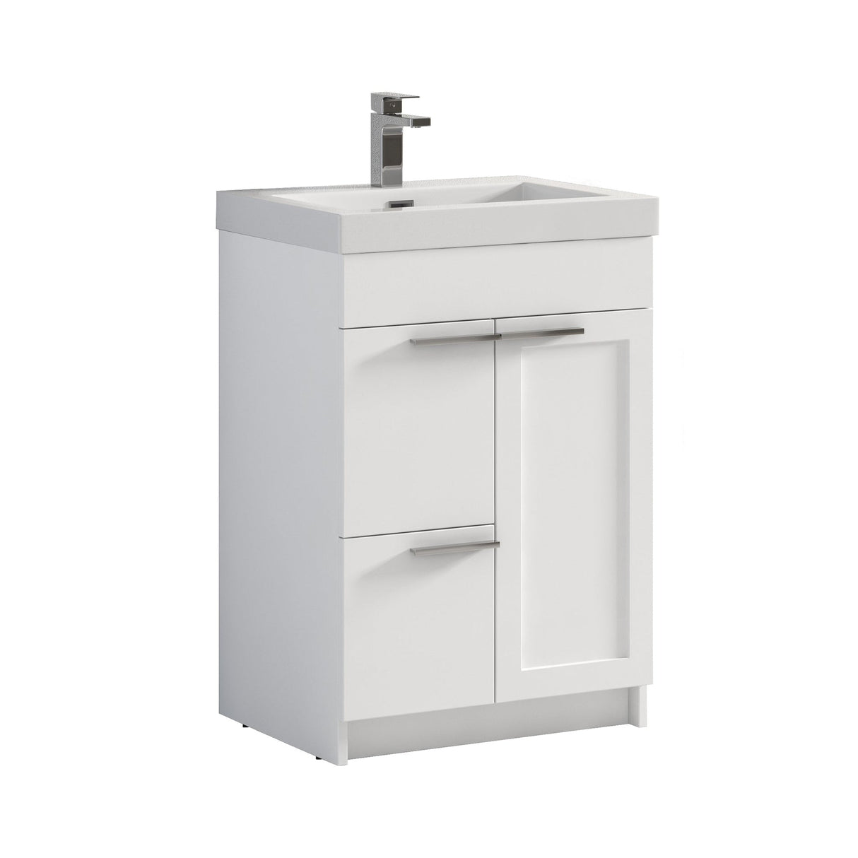 Blossom Hanover 24" 2-Door 1-Drawer Matte White Freestanding Single Vanity Base