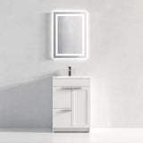 Blossom Hanover 24" 2-Door 1-Drawer Matte White Freestanding Single Vanity Base