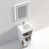 Blossom Hanover 24" 2-Door 1-Drawer Matte White Freestanding Single Vanity Base