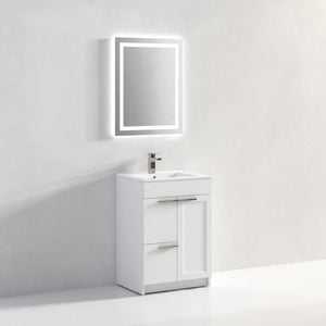 Blossom Hanover 24" 2-Door 1-Drawer Matte White Freestanding Single Vanity Base