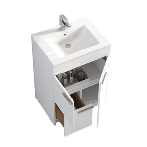 Blossom Hanover 24" 2-Door 1-Drawer Matte White Freestanding Single Vanity Base