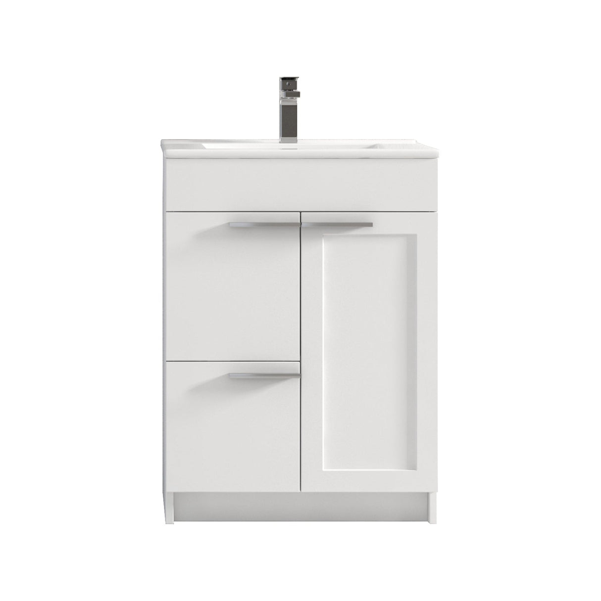 Blossom Hanover 24" 2-Door 1-Drawer Matte White Freestanding Single Vanity Base