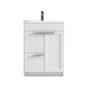 Blossom Hanover 24" 2-Door 1-Drawer Matte White Freestanding Single Vanity Base