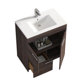 Blossom Hanover 30" 2-Door 1-Drawer Cali Walnut Freestanding Single Vanity Base