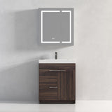 Blossom Hanover 30" 2-Door 1-Drawer Cali Walnut Freestanding Single Vanity Base