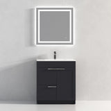 Blossom Hanover 30" 2-Door 1-Drawer Charcoal Freestanding Single Vanity Base