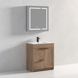 Blossom Hanover 30" 2-Door 1-Drawer Classic Oak Freestanding Single Vanity Base