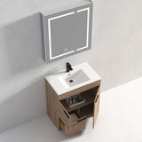 Blossom Hanover 30" 2-Door 1-Drawer Classic Oak Freestanding Single Vanity Base