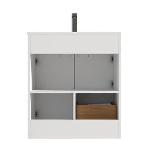 Blossom Hanover 30" 2-Door 1-Drawer Matte White Freestanding Single Vanity Base