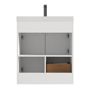 Blossom Hanover 30" 2-Door 1-Drawer Matte White Freestanding Single Vanity Base