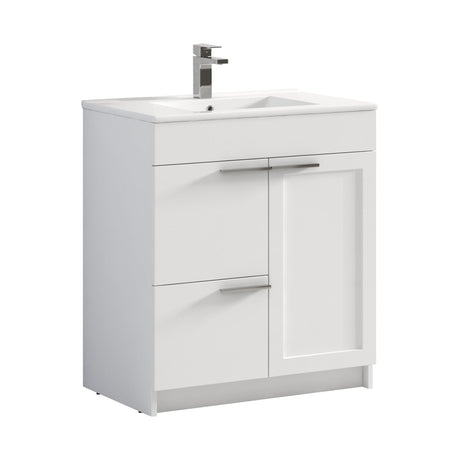 Blossom Hanover 30" 2-Door 1-Drawer Matte White Freestanding Single Vanity Base