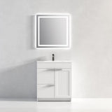 Blossom Hanover 30" 2-Door 1-Drawer Matte White Freestanding Single Vanity Base