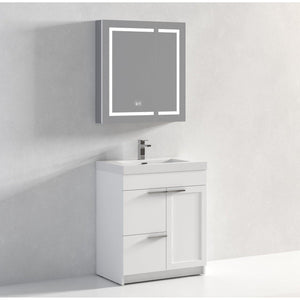 Blossom Hanover 30" 2-Door 1-Drawer Matte White Freestanding Single Vanity Base
