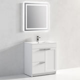 Blossom Hanover 30" 2-Door 1-Drawer Matte White Freestanding Single Vanity Base