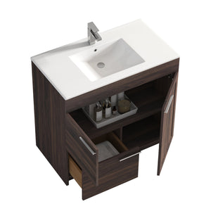 Blossom Hanover 36" 2-Door 1-Drawer Cali Walnut Freestanding Single Vanity Base