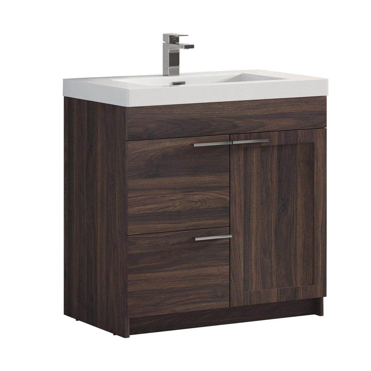 Blossom Hanover 36" 2-Door 1-Drawer Cali Walnut Freestanding Single Vanity Base