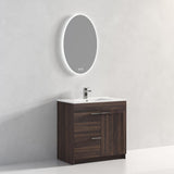 Blossom Hanover 36" 2-Door 1-Drawer Cali Walnut Freestanding Single Vanity Base