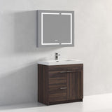 Blossom Hanover 36" 2-Door 1-Drawer Cali Walnut Freestanding Single Vanity Base
