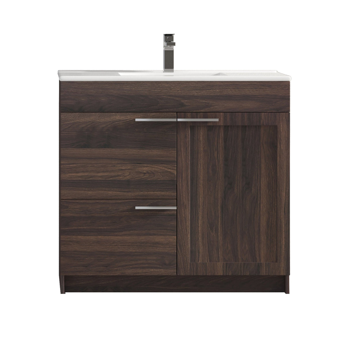 Blossom Hanover 36" 2-Door 1-Drawer Cali Walnut Freestanding Single Vanity Base