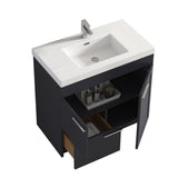 Blossom Hanover 36" 2-Door 1-Drawer Charcoal Freestanding Single Vanity Base