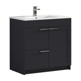 Blossom Hanover 36" 2-Door 1-Drawer Charcoal Freestanding Single Vanity Base