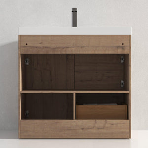 Blossom Hanover 36" 2-Door 1-Drawer Classic Oak Freestanding Single Vanity Base