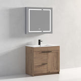 Blossom Hanover 36" 2-Door 1-Drawer Classic Oak Freestanding Single Vanity Base