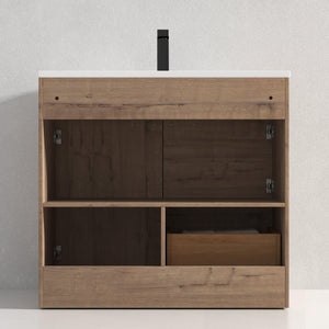 Blossom Hanover 36" 2-Door 1-Drawer Classic Oak Freestanding Single Vanity Base