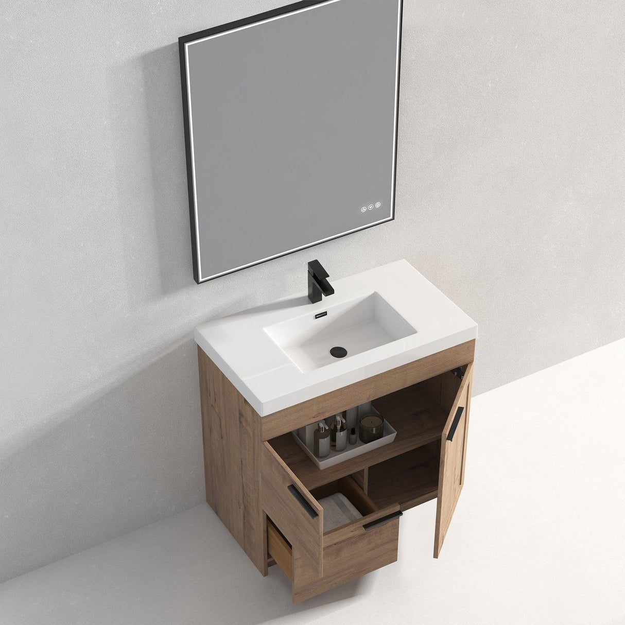 Blossom Hanover 36" 2-Door 1-Drawer Classic Oak Freestanding Single Vanity Base