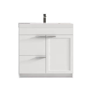 Blossom Hanover 36" 2-Door 1-Drawer Matte White Freestanding Single Vanity Base