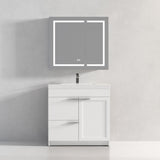 Blossom Hanover 36" 2-Door 1-Drawer Matte White Freestanding Single Vanity Base