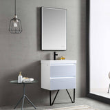 Blossom Jena 24" 2-Drawer Light Gray Wall-Mounted Vanity Base