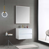 Blossom Jena 30" 2-Drawer Calacatta White Wall-Mounted Vanity Base