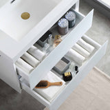 Blossom Jena 30" 2-Drawer Calacatta White Wall-Mounted Vanity Set With Acrylic Top and Integrated Single Sink