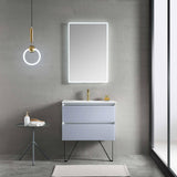 Blossom Jena 30" 2-Drawer Light Gray Wall-Mounted Vanity Base